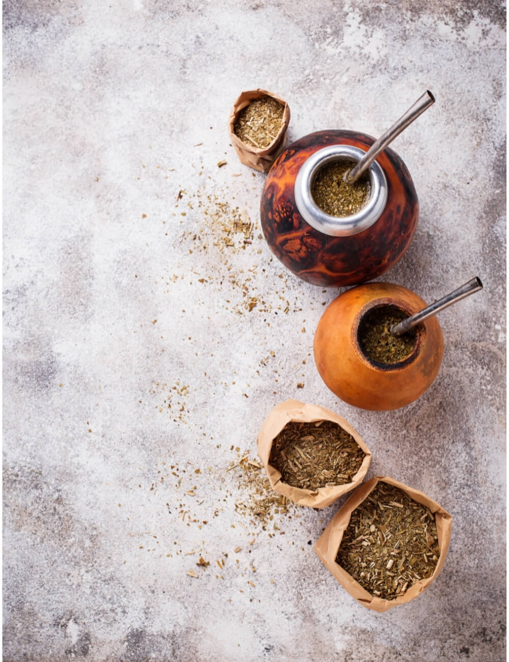 yerba mate avec calabasse et bombilla