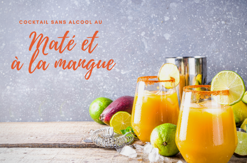 Cocktail sans alcool au maté et à la mangue